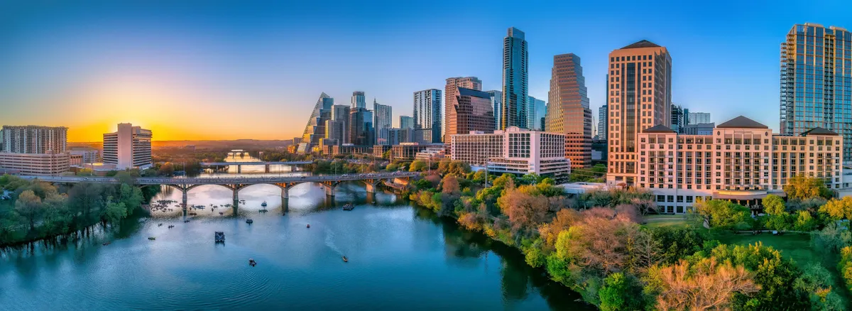 Austin, Texas skyline at sunset
